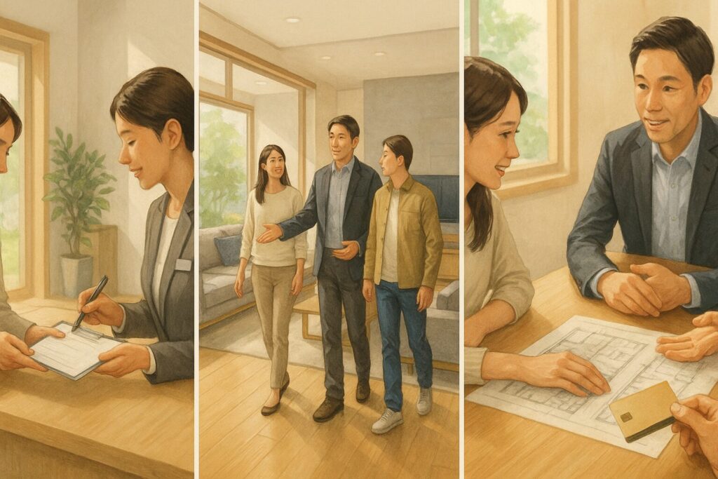 住宅展示場でクオカードをもらう当日の流れ