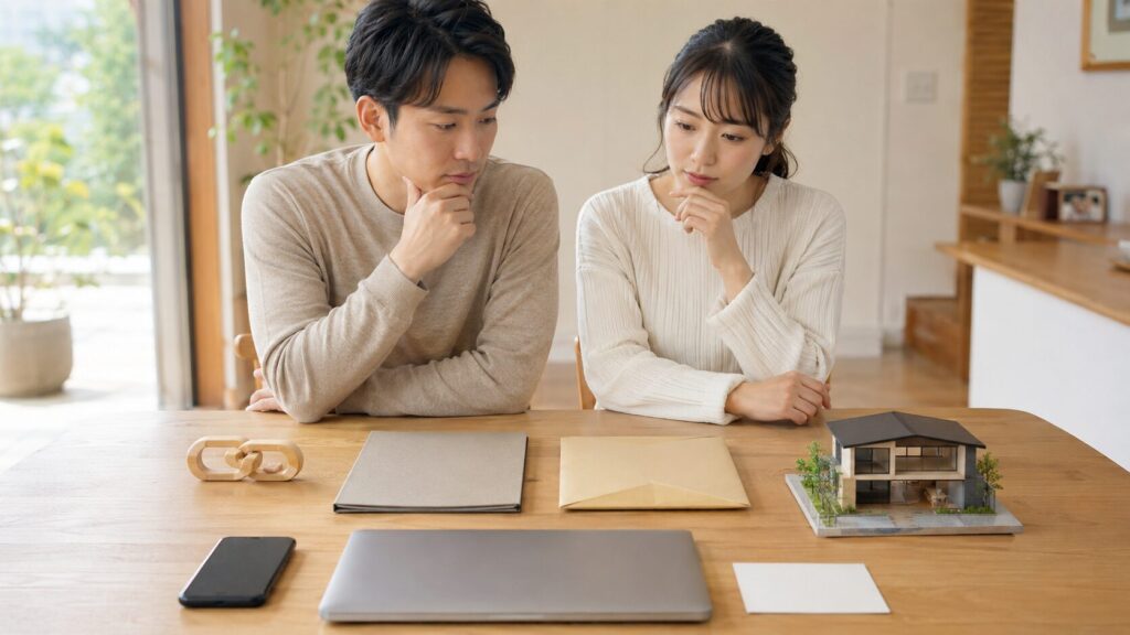 ハウスメーカーへの資料請求前に紹介登録の順番を確認する夫婦