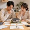ハウスメーカー紹介制度の利用順序や担当者選びを話し合う日本人夫婦
