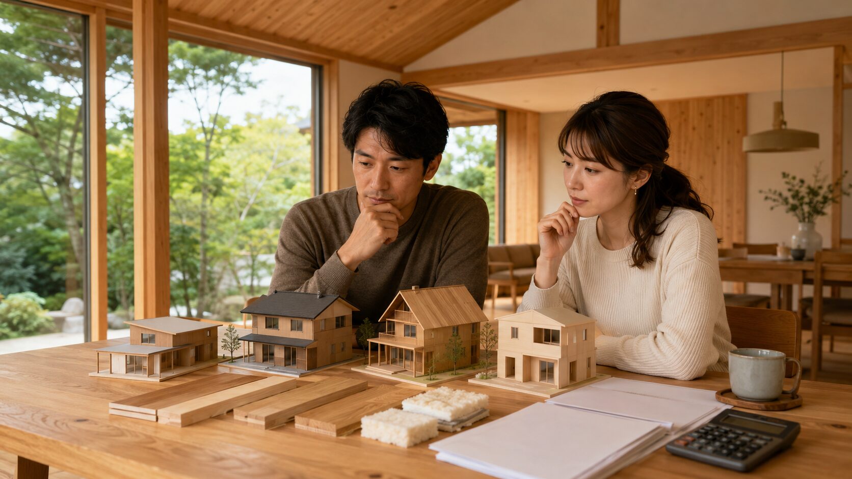 木の家に強いハウスメーカーを比較する日本人夫婦